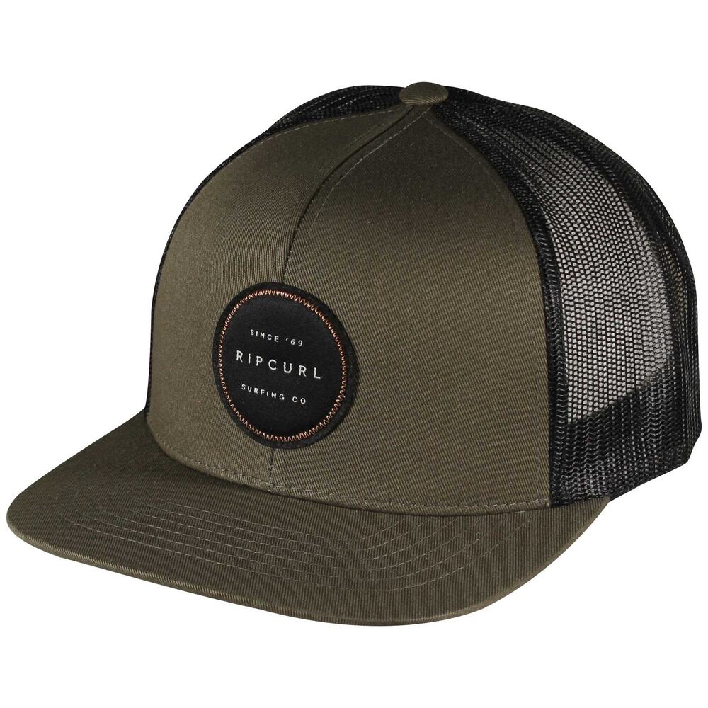 Rip Curl Men's Trucker Hat Routine Logo Patch Snapback Cap in Forest Green